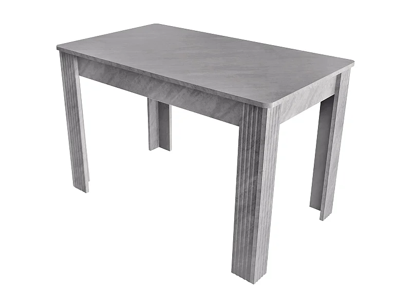 Table à manger table basse pour 4-6 personnes - pieds en bois - gris (116x65x75 cm)