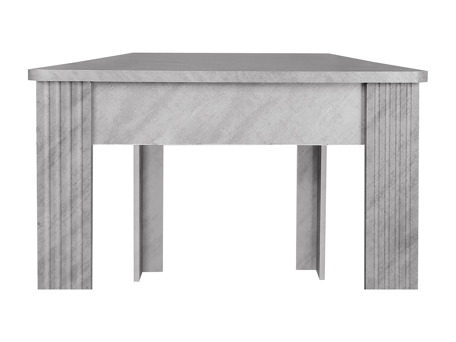 Eettafel salontafel voor 4-6 personen - houten poten - grijs (116x65x75 cm)