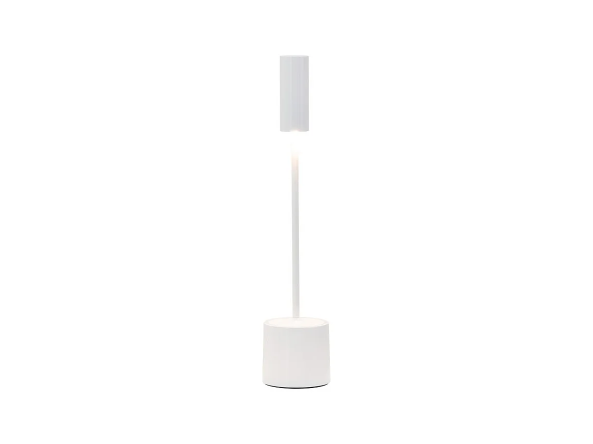 Zafferano - Lampe de table LED rechargeable Carolina avec écran tactile dimmable - Utilisation intérieure/extérieure - Autonomie de 9 heures - Blanc
