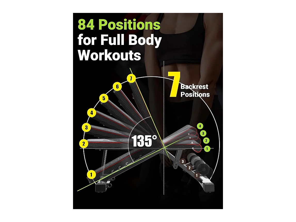 Banc de Musculation Pliable YOLEO - Banc de Poids pour Entraînement Complet du Corps 300kg - Pour Renforcement Musculaire à Domicile avec Pliage et Réglage Rapides