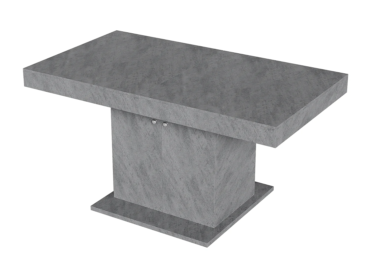 Table à manger extensible rectangulaire 4-6 personnes - pieds en bois avec rangement - gris (140/180x80x76 cm)