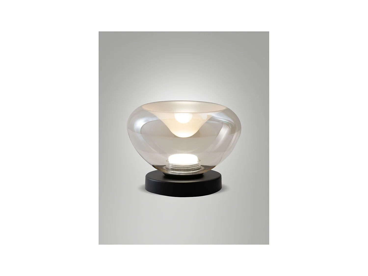 Lampe de table Brena - Cognac Fabas Luce - LED 11W dimmable tactile - Verre borosilicate concave cognac