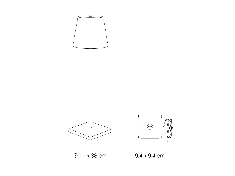 Zafferano - Lampe de table LED rechargeable et à intensité variable Poldina Pro Ocre - 2,2 W 2200-2700-3000 K