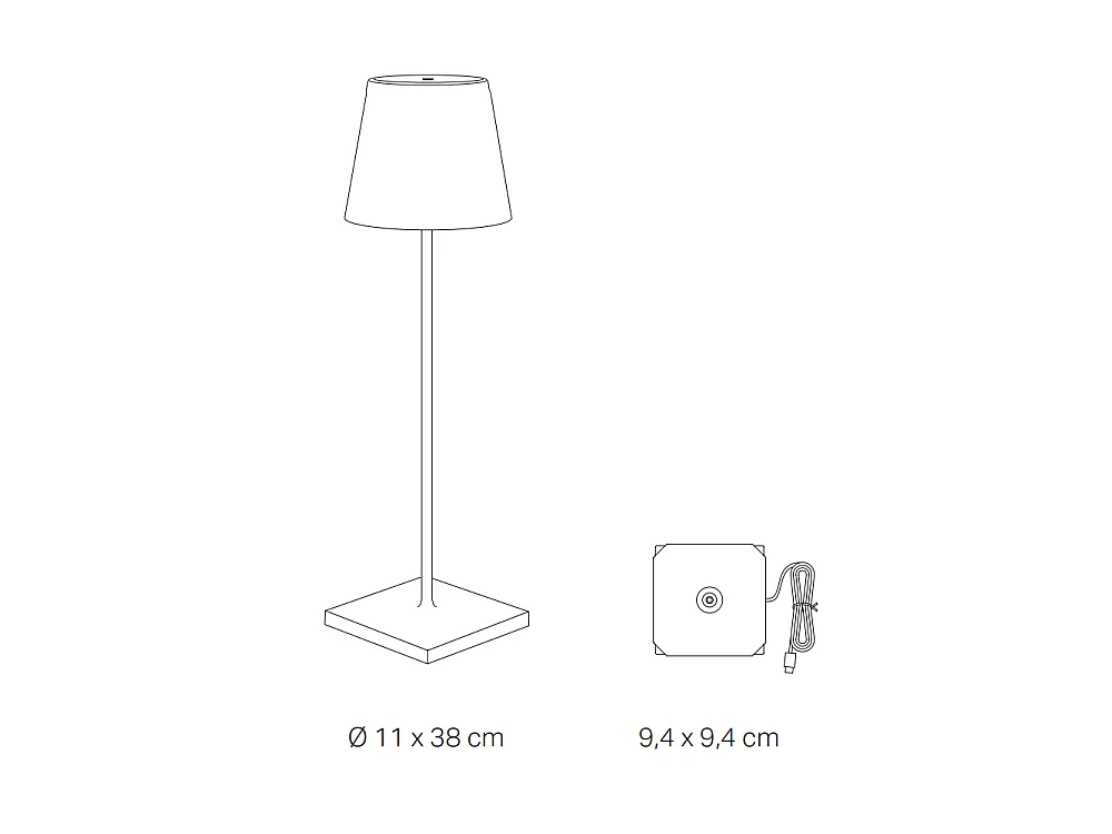 Zafferano - Poldina Pro Ocker, wiederaufladbare und dimmbare LED-Tischlampe - 2,2 W, 2200-2700-3000 K