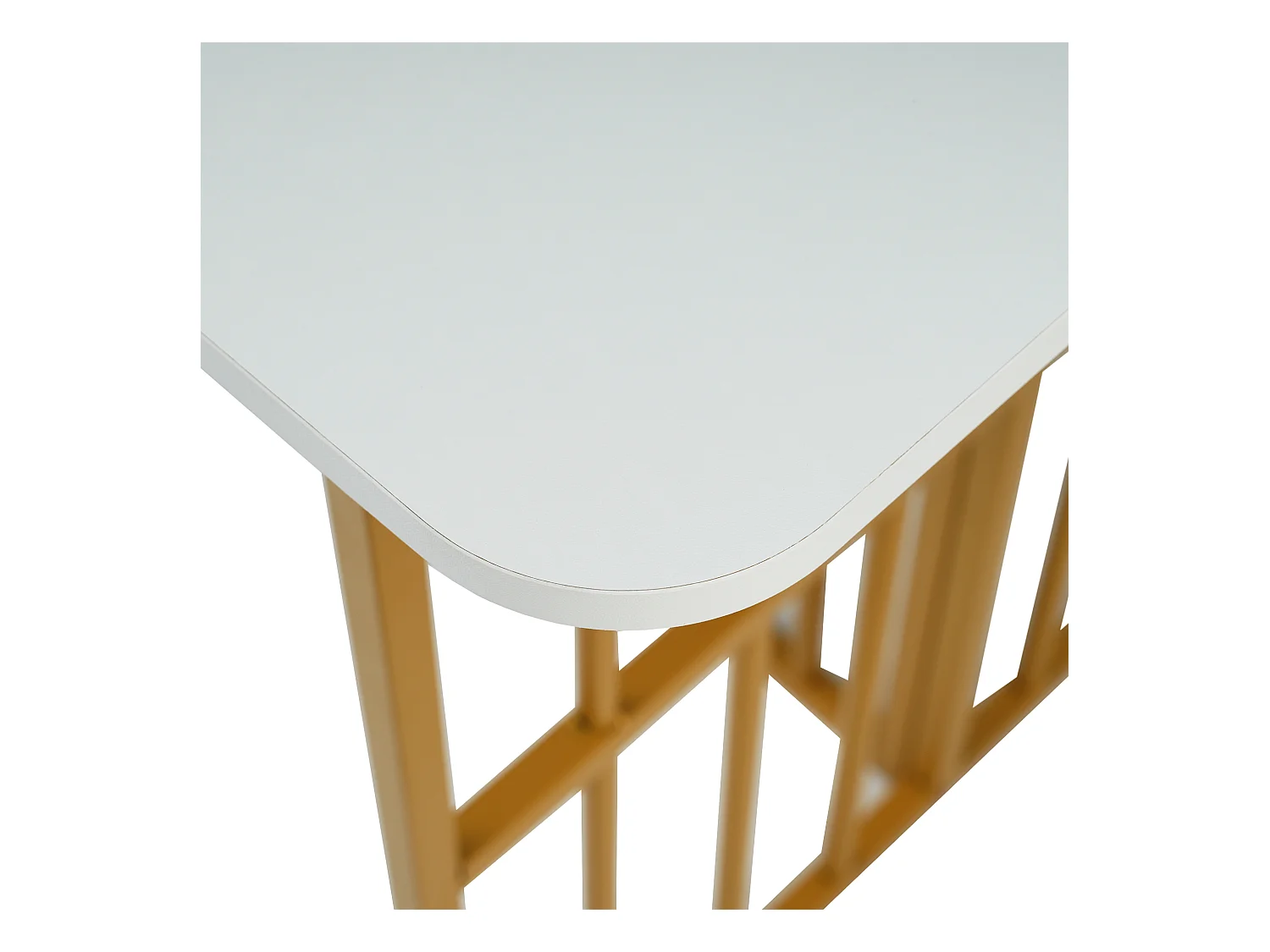 Table à manger table basse pour 4-6 personnes - pieds en métal avec rangment - blanc (156x78x78 cm)