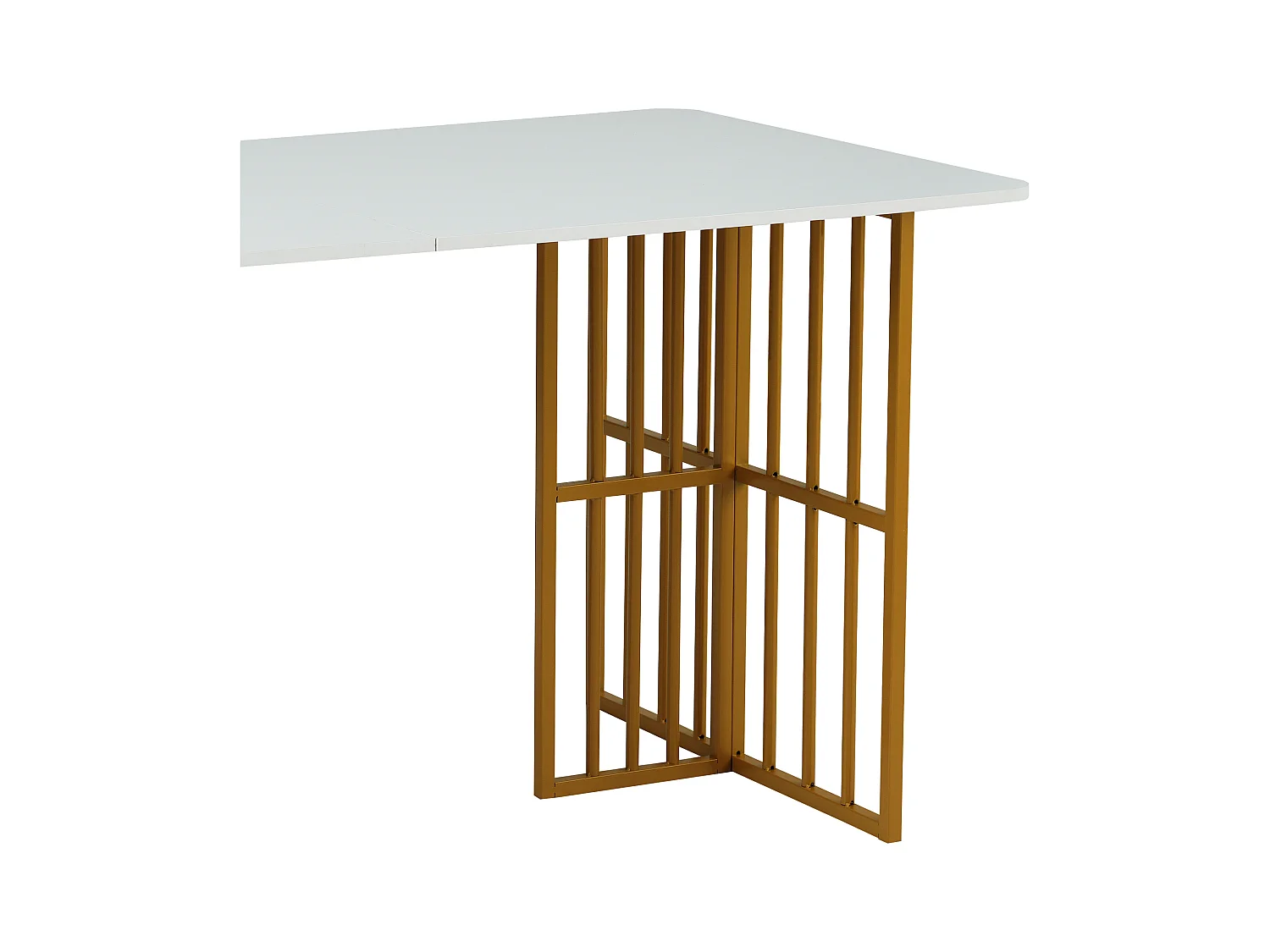 Table à manger table basse pour 4-6 personnes - pieds en métal avec rangment - blanc (156x78x78 cm)