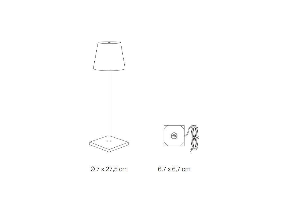 Zafferano - Lampe de table LED rechargeable et à intensité variable Poldina Pro Micro Ocre - 1,8 W 2200-2700-3000 K