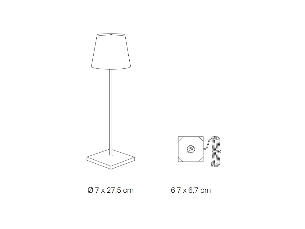 Zafferano - Poldina Pro Micro Ocker, wiederaufladbare und dimmbare LED-Tischlampe - 1,8 W, 2200-2700-3000 K