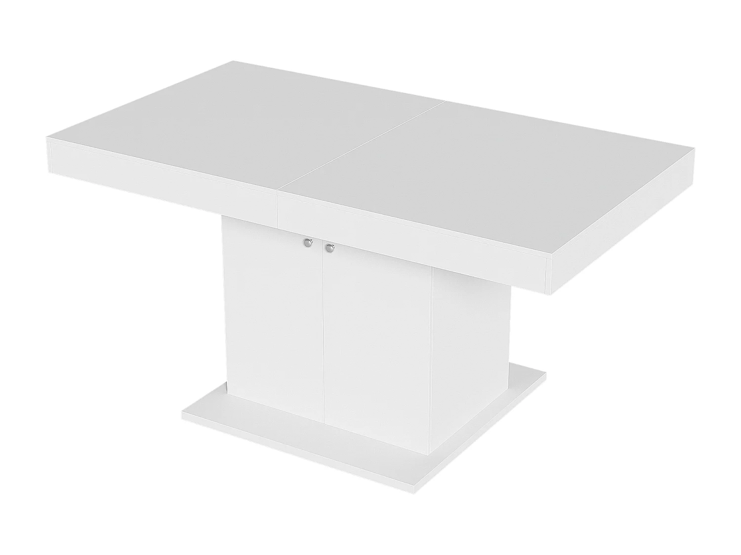 Table à manger extensible rectangulaire 4-6 personnes - pieds en bois avec rangement - blanc (140/180x80x76 cm)