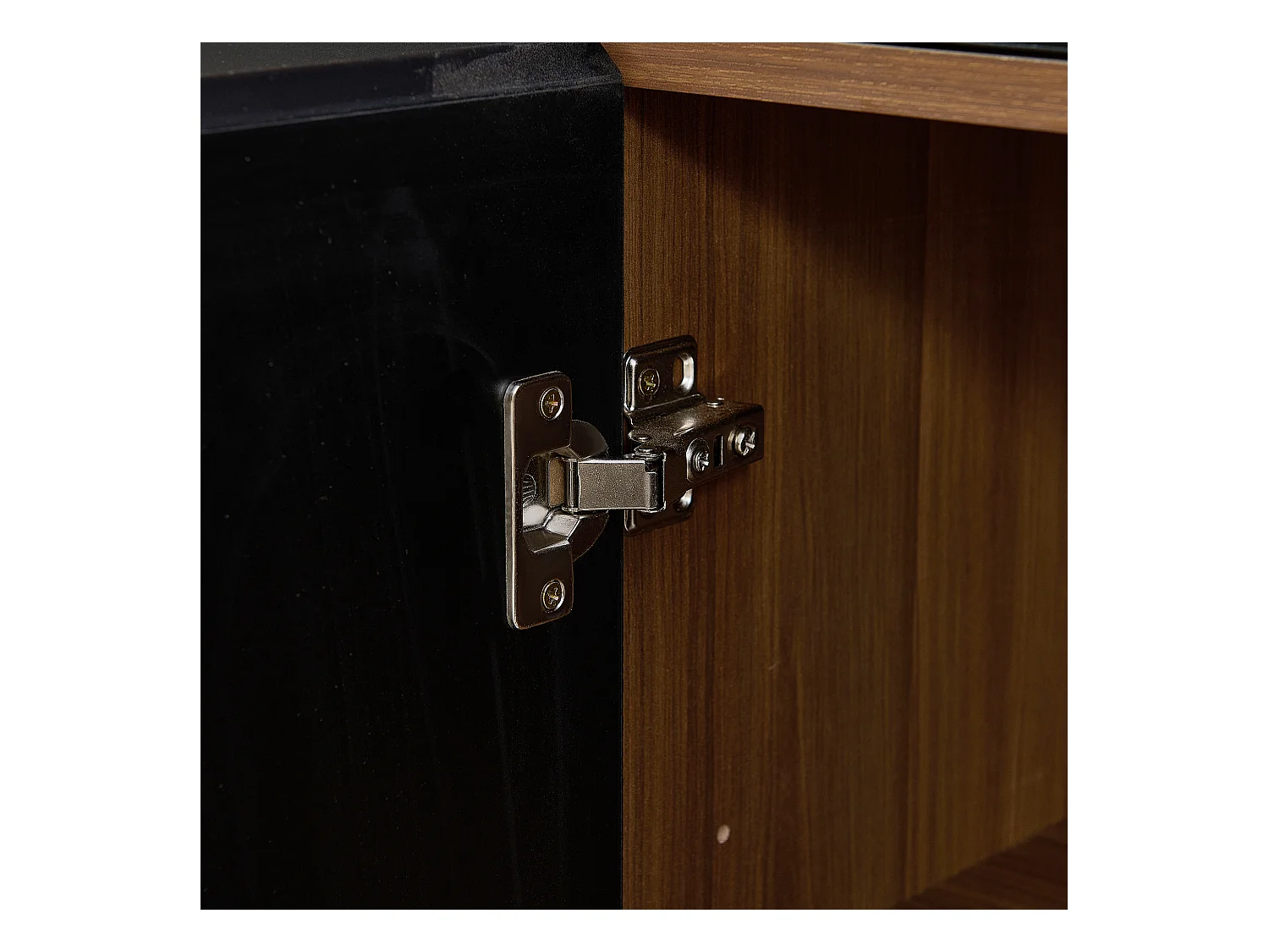 Buffet aspect bois avec 2 tiroirs et 4 portes - poursalon/salle à manger/cuisine - 150 x 40 x 85 cm - MDF - noir + marron