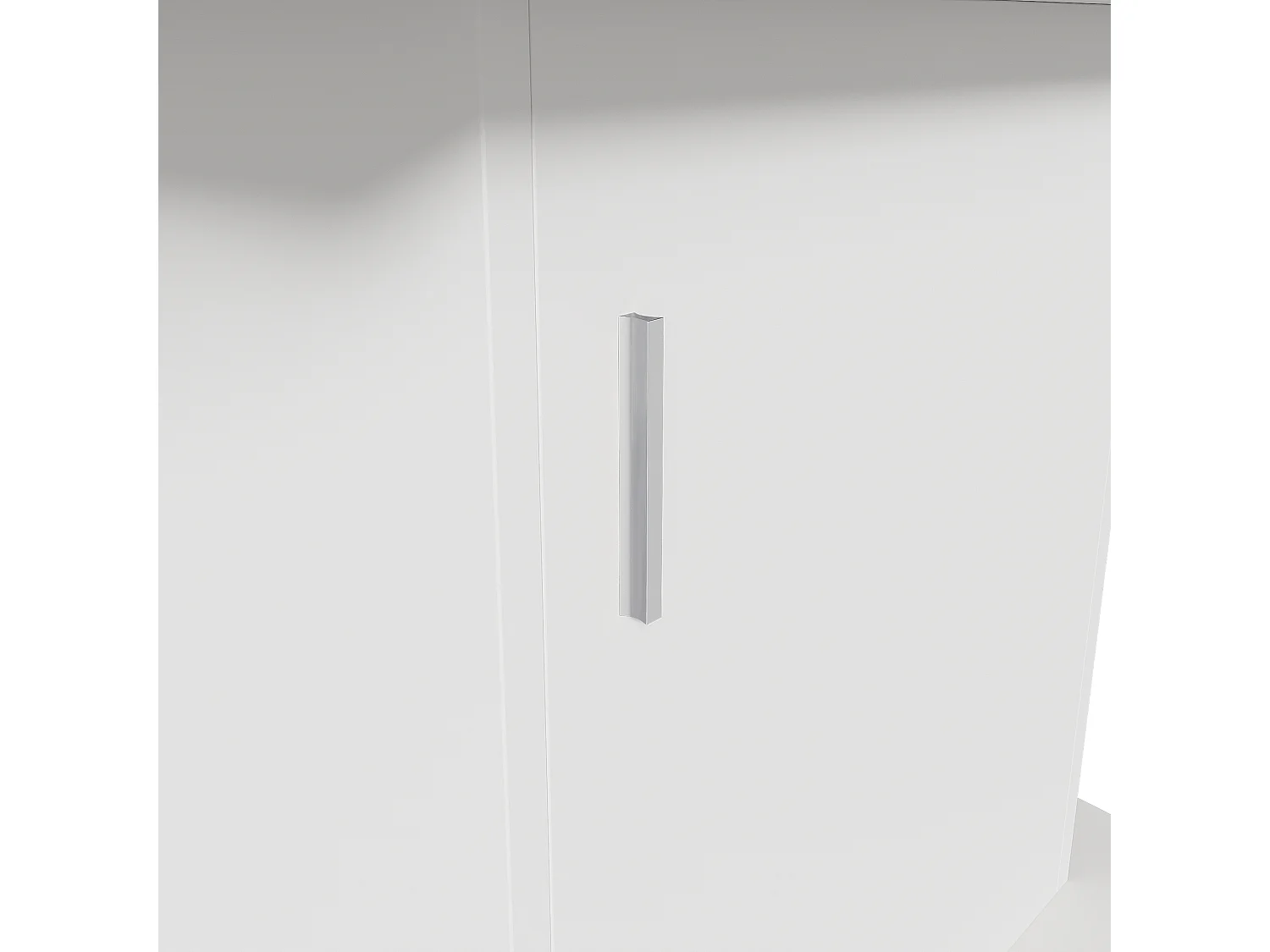 Rechthoekige uitschuifbare eettafel voor 4-6 personen - houten poten met opbergruimte - wit + zilver (110/130x70x75 cm)