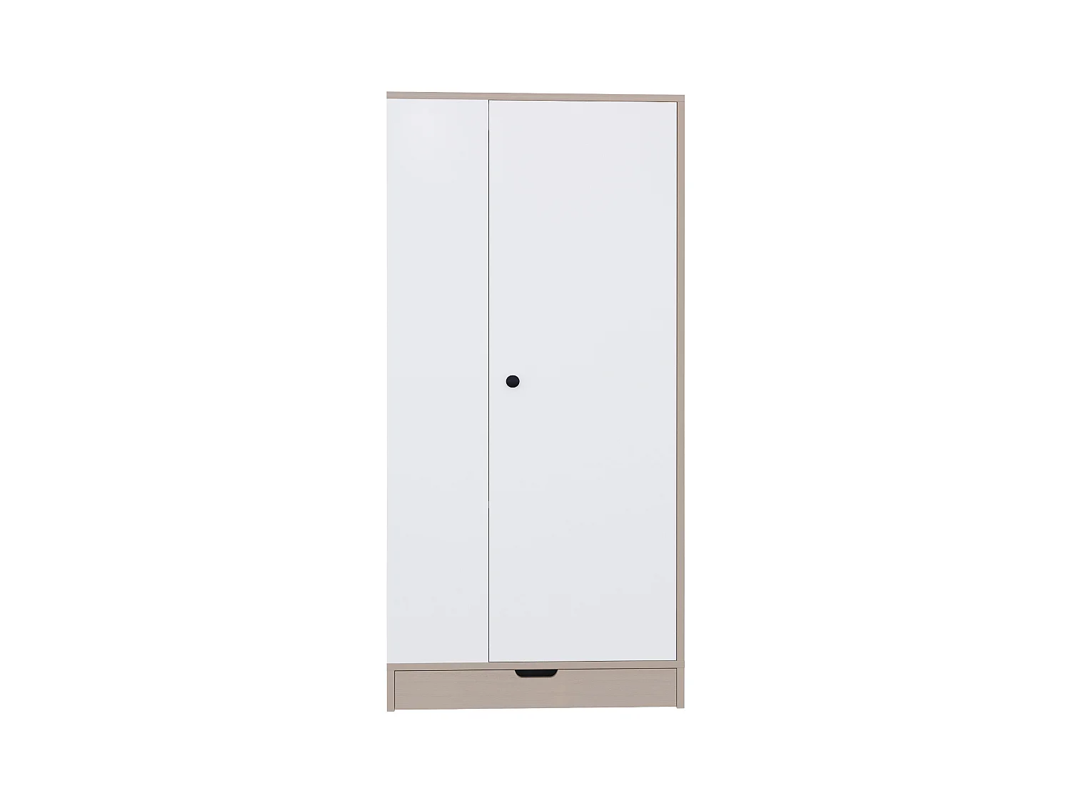Guarda-roupa com 1 porta + prateleiras de arrumação + 1 gaveta - 70 x 40 x 170 cm - madeira - branco + natural