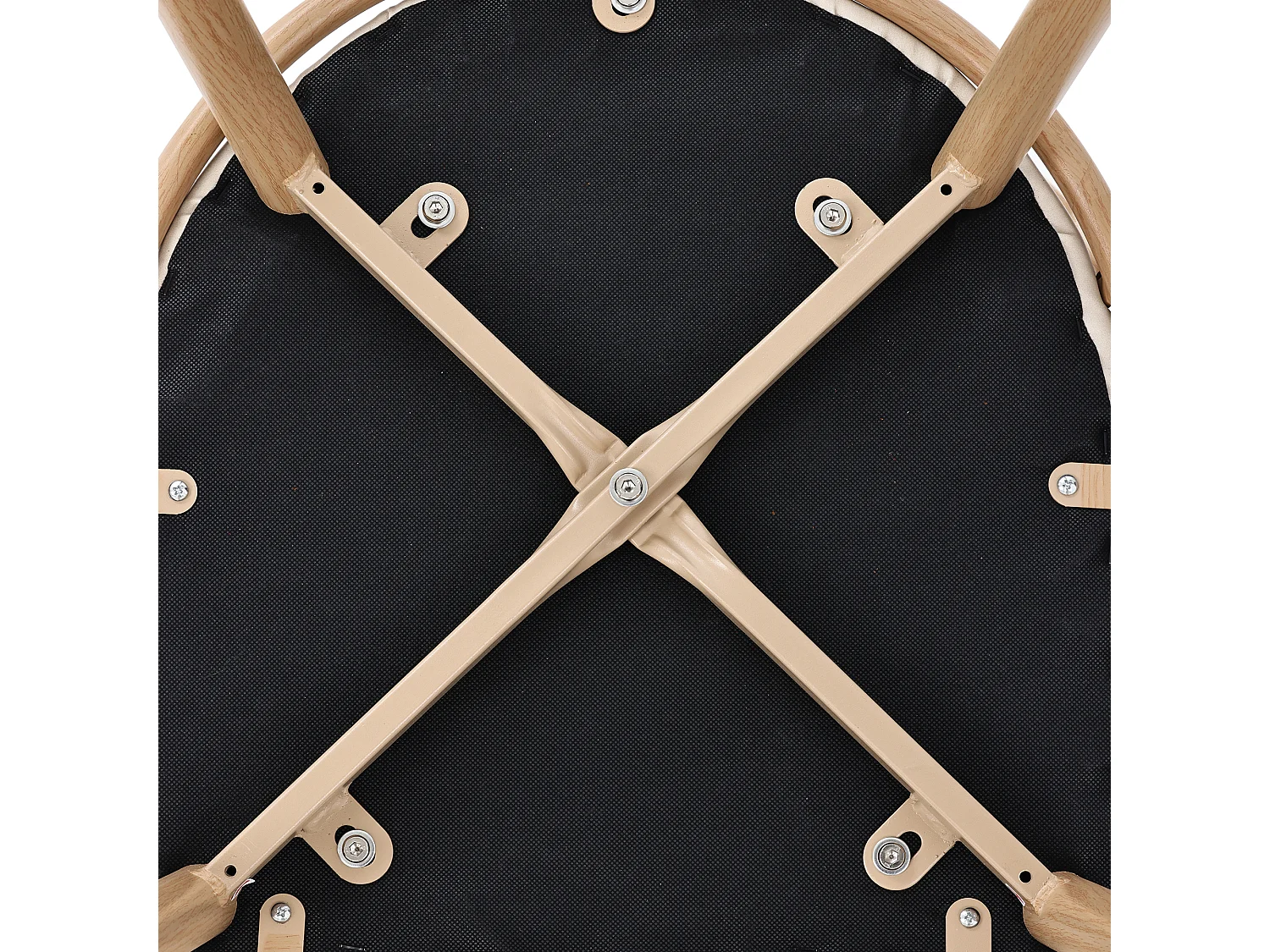 Lot de 2 chaises à manger en similicuir avec dossier en rotin - pieds en bois - beige