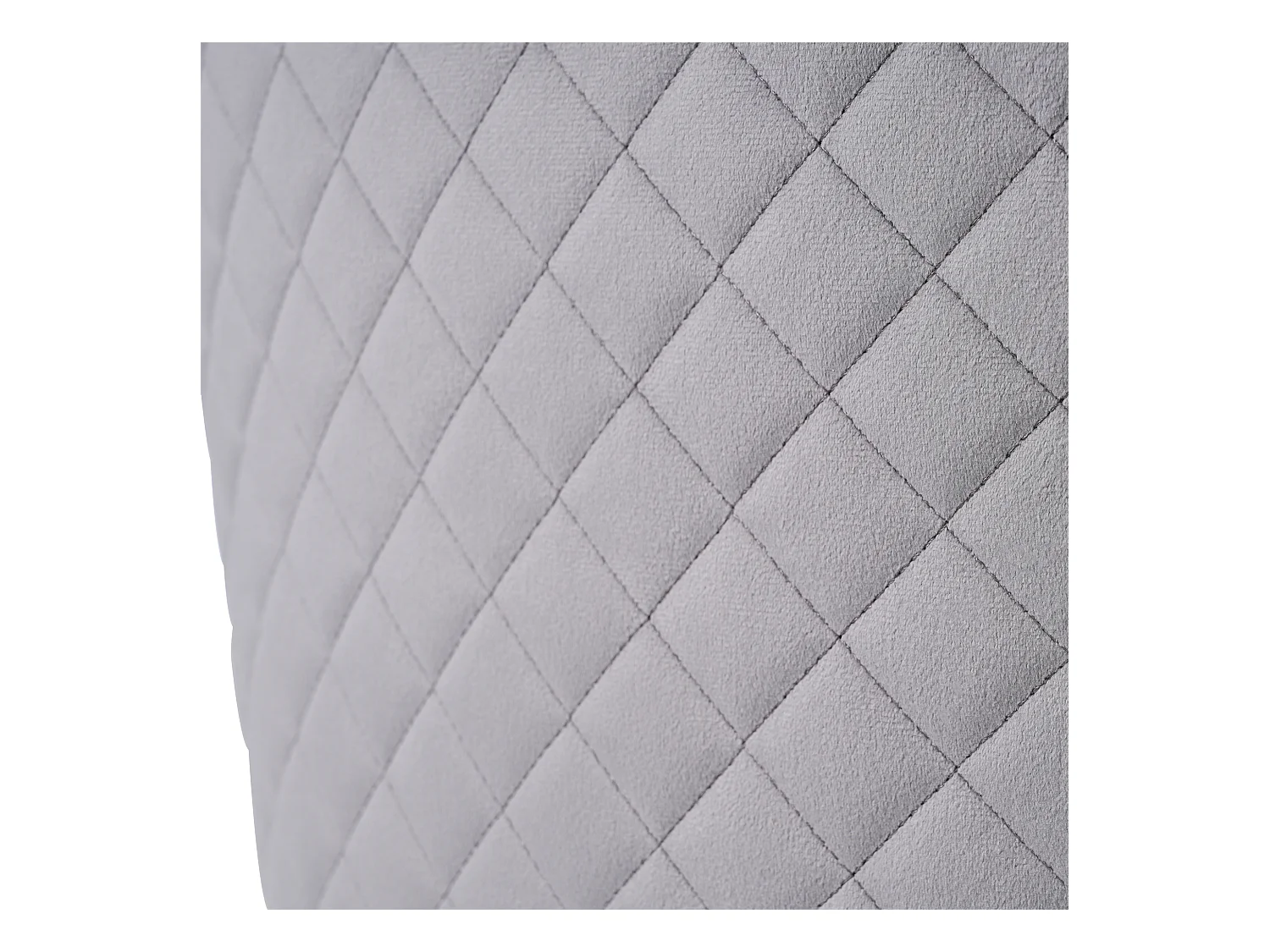 Set van 2 fluwelen eetkamerstoelen met rugleuning - zilveren metalen poten - grijs