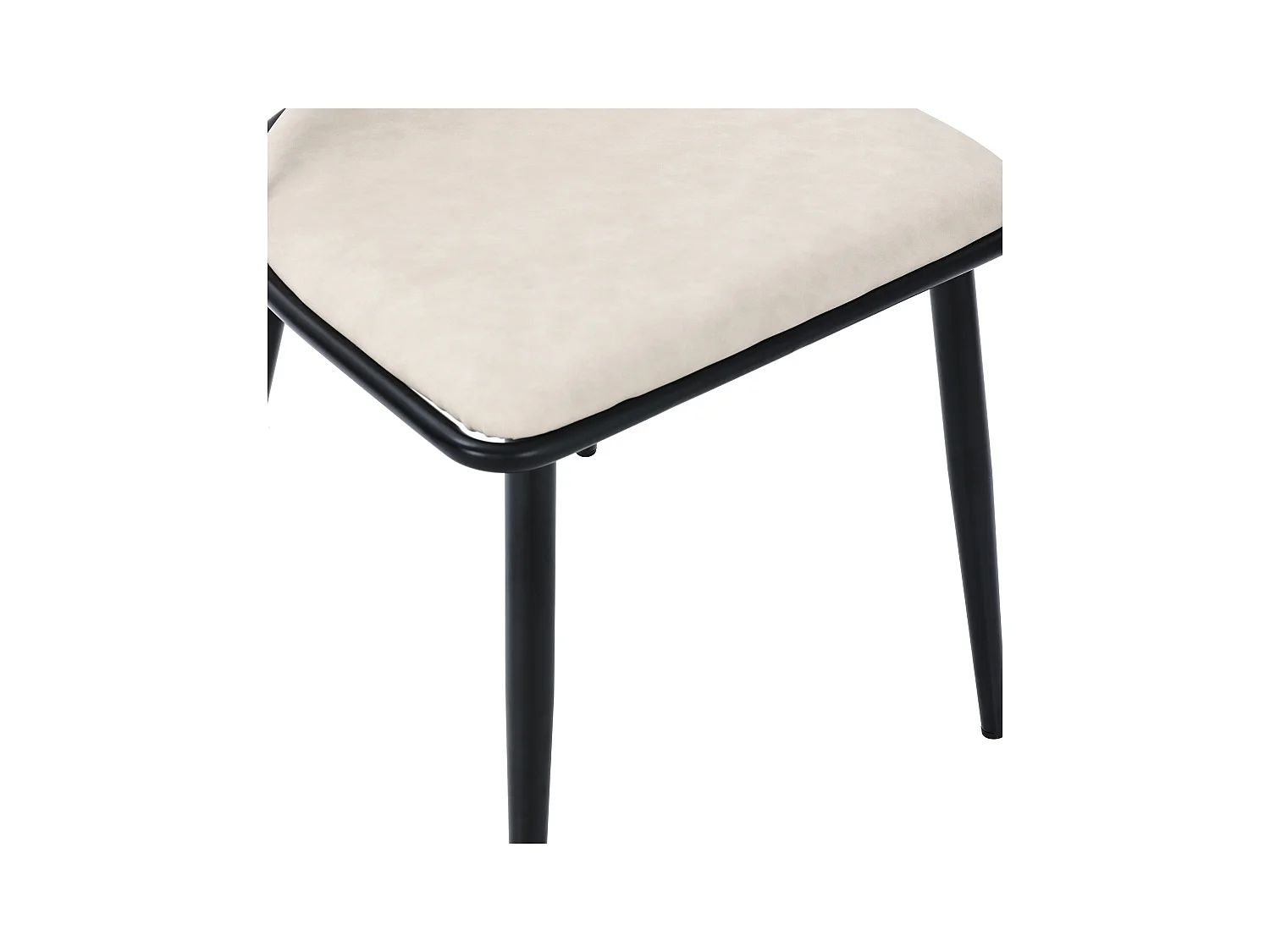 Lot de 2 chaises à manger en similicuir avec dossier en rotin - pieds en bois - noir