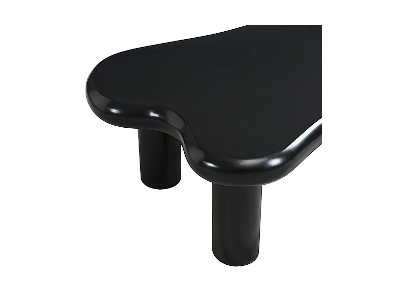 Tavolino da caffè a forma di nuvola in MDF nero con illuminazione a LED a 16 colori e cassetto - Tavolo da soggiorno moderno con contenitore