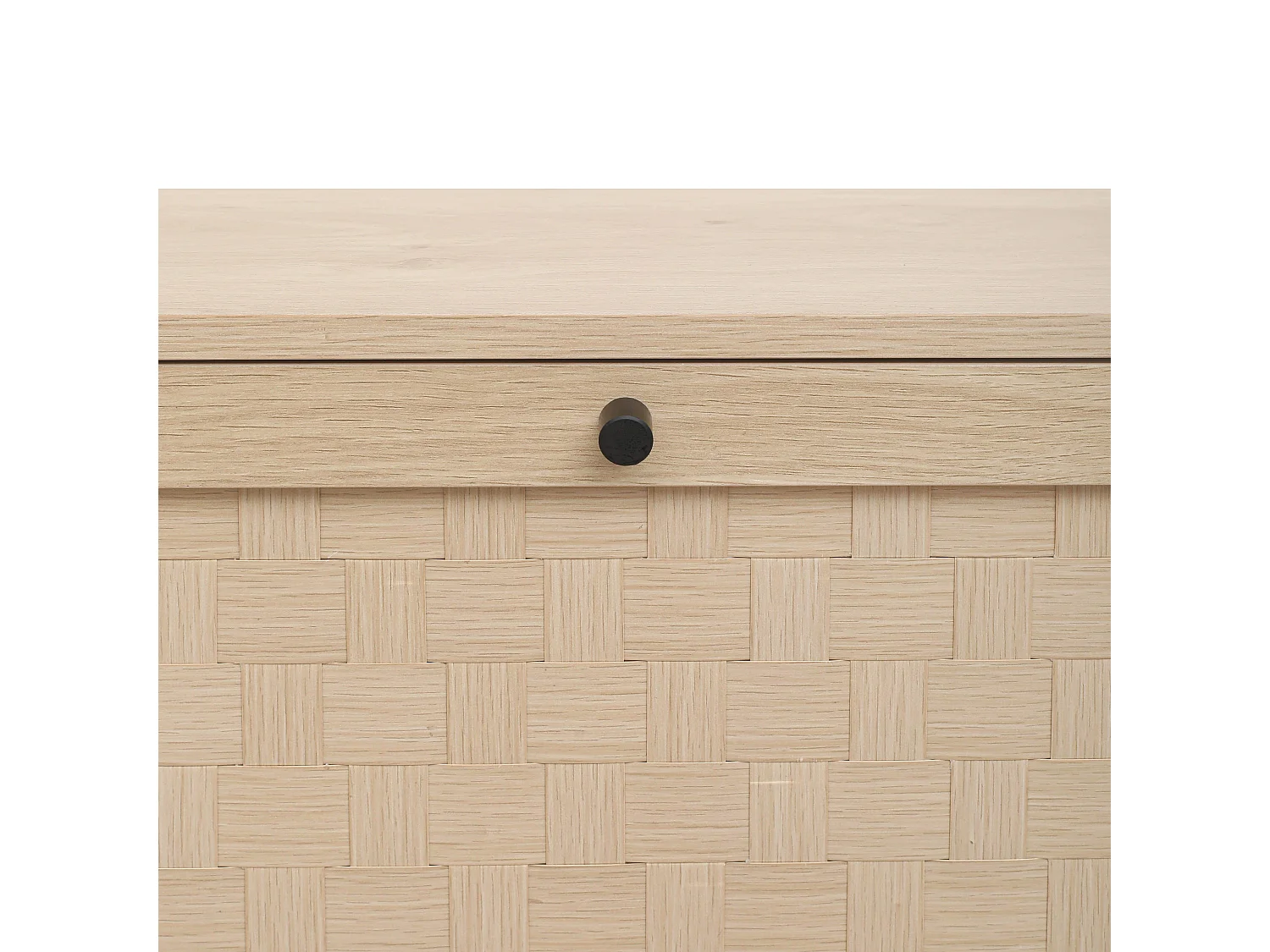 Meuble à chaussures bohème 60x24x121 cm, 3 niveaux avec motif rayé et entrecroisé. Style naturel, idéal pour entrée, couloir ou espace similaire