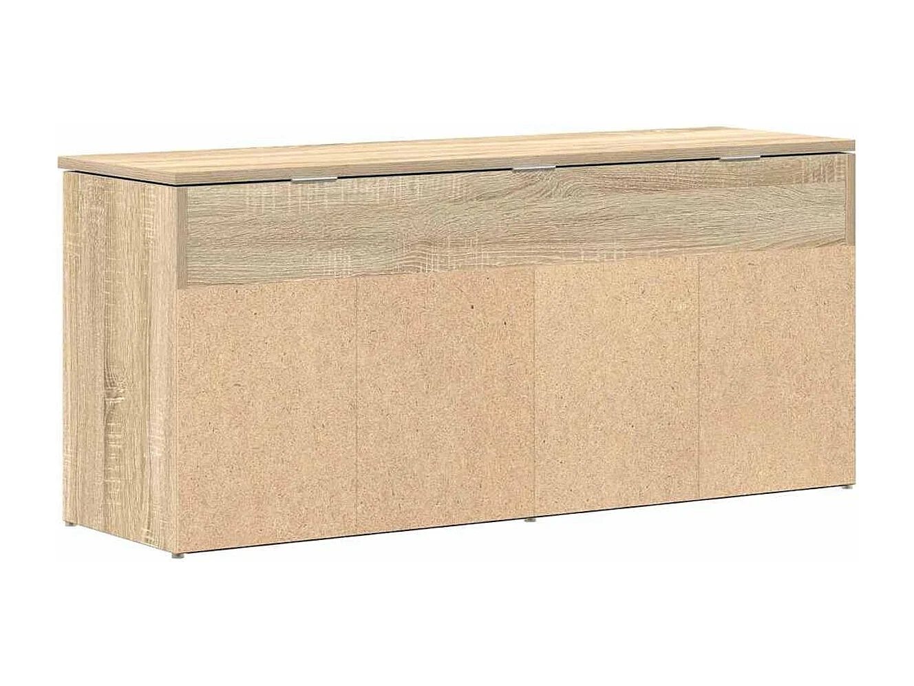 Banco zapatero Bruselas baúl + compartimentos abiertos roble claro 45x102x30,5 cm