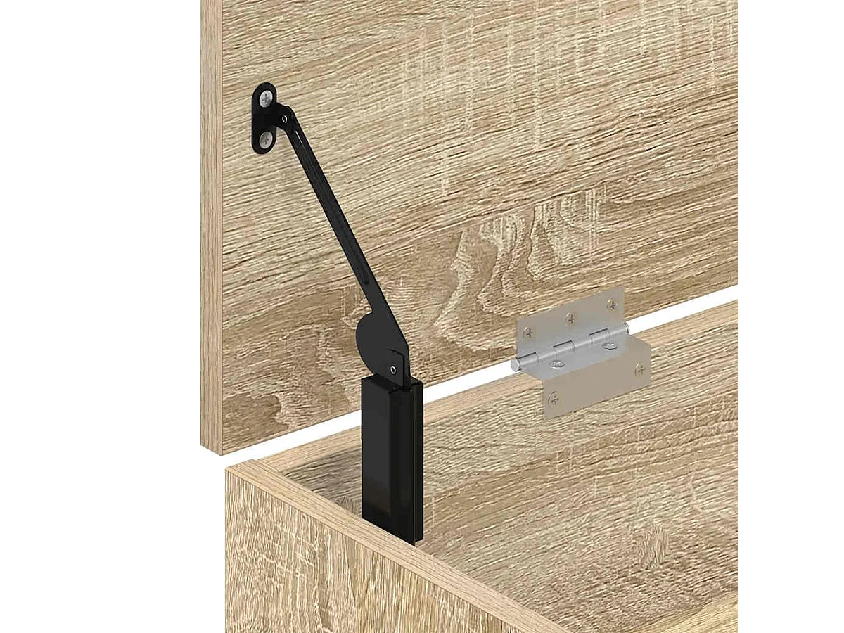 Banco zapatero Bruselas baúl + compartimentos abiertos roble claro 45x102x30,5 cm