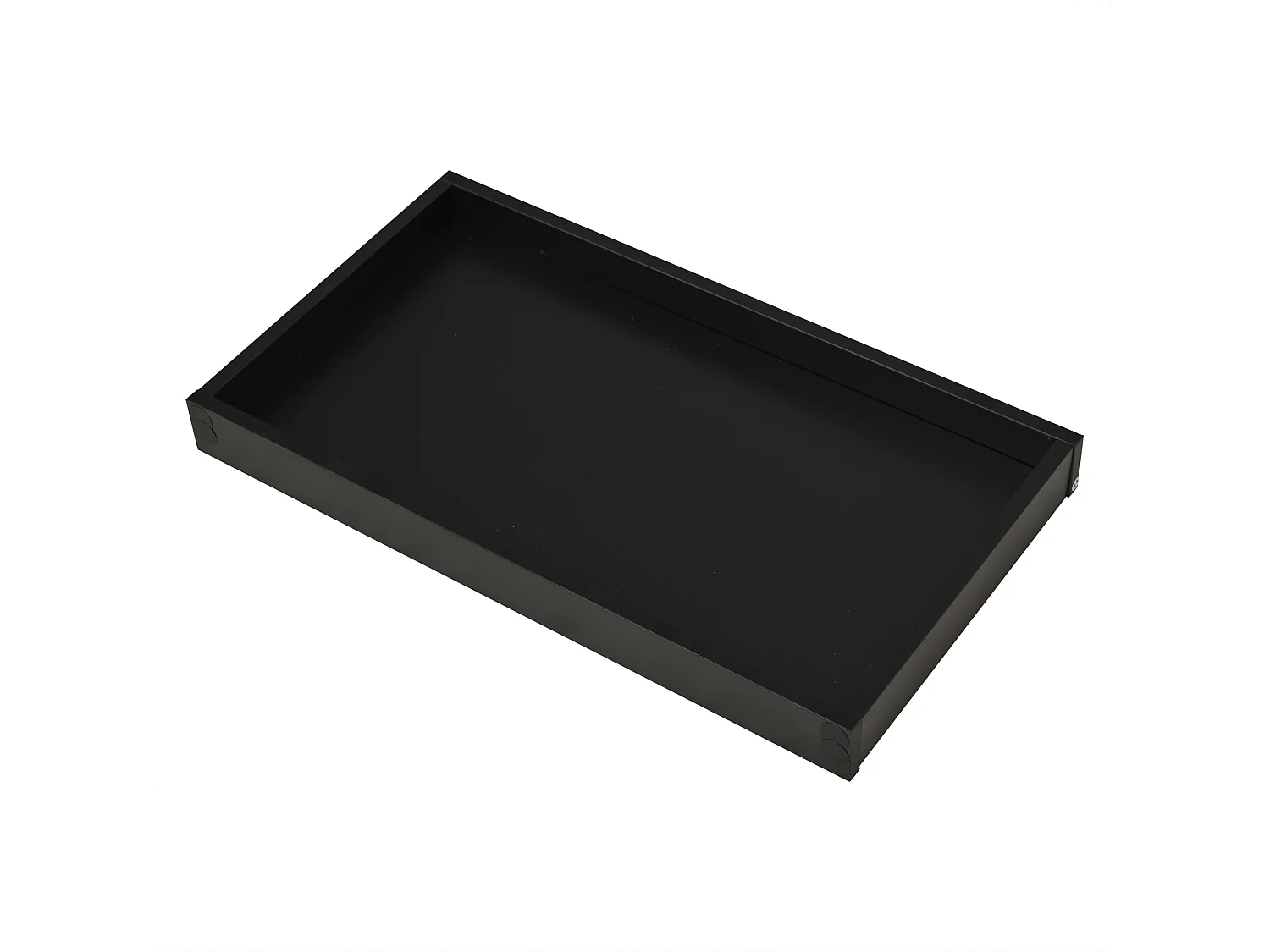 Table basse noire avec 2 tiroirs, éclairage LED et plateau amovible 90x45x35,5cm