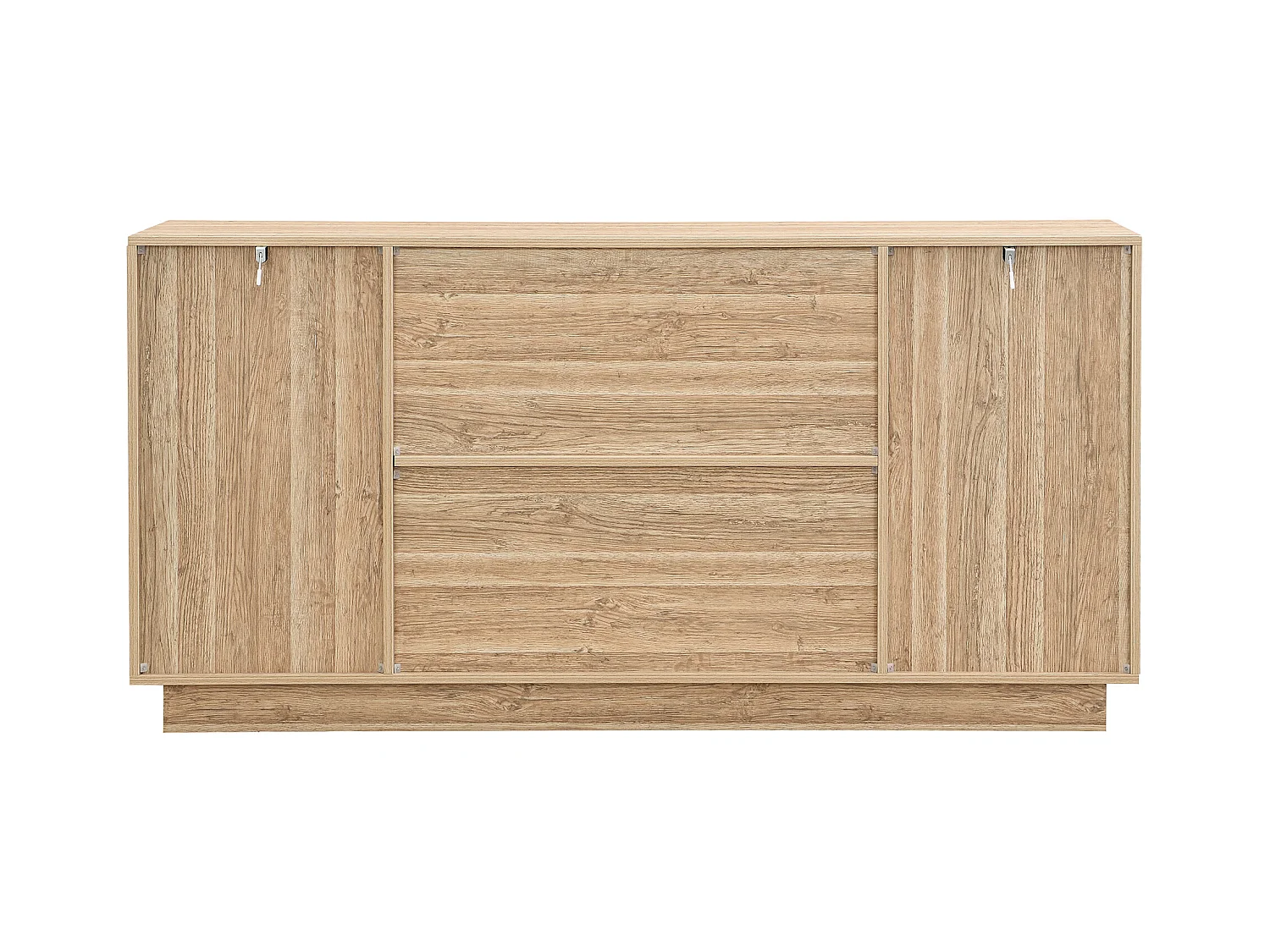 Buffet couleur naturelle avec 4 portes, design en arc symétrique 160x40x80cm