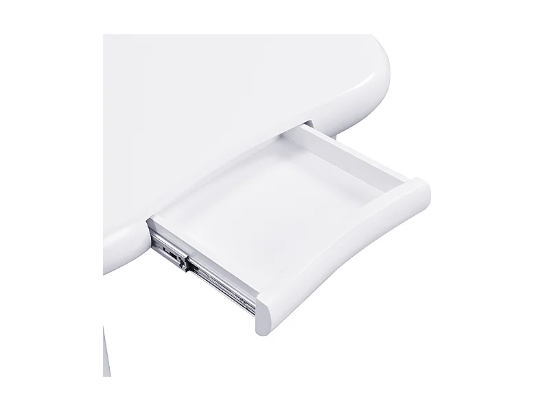 Table basse en MDF blanc en forme de nuage avec éclairage LED 16 couleurs et tiroir – Table de salon moderne avec rangement