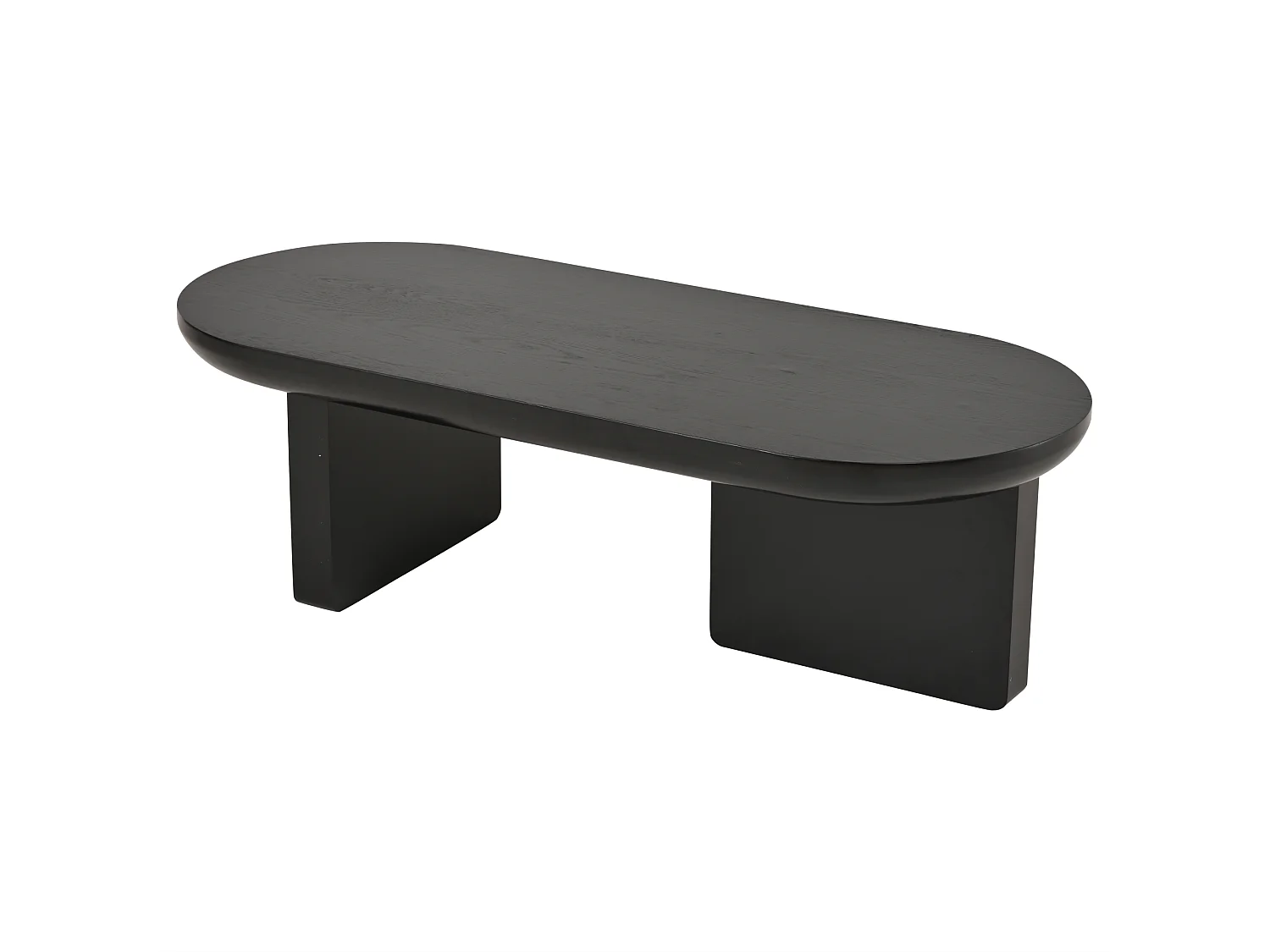 Table basse ovale noire, MDF, simple et polyvalente 119,7x49,8x35,5cm