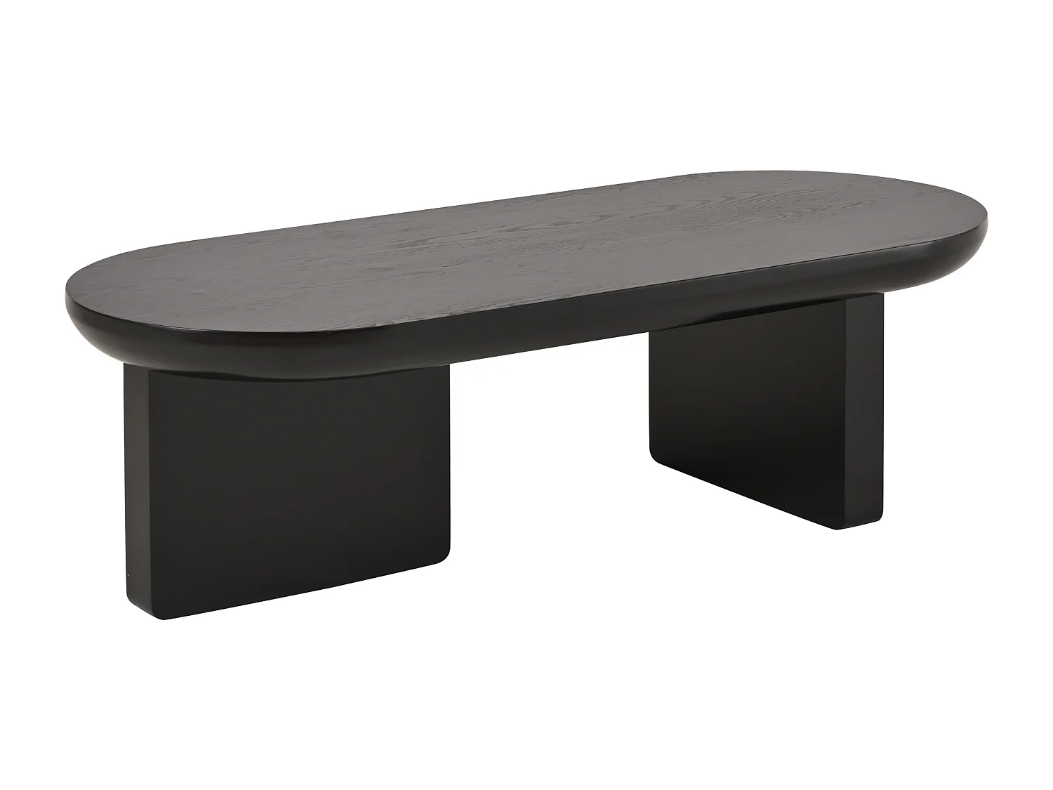 Table basse ovale noire, MDF, simple et polyvalente 119,7x49,8x35,5cm