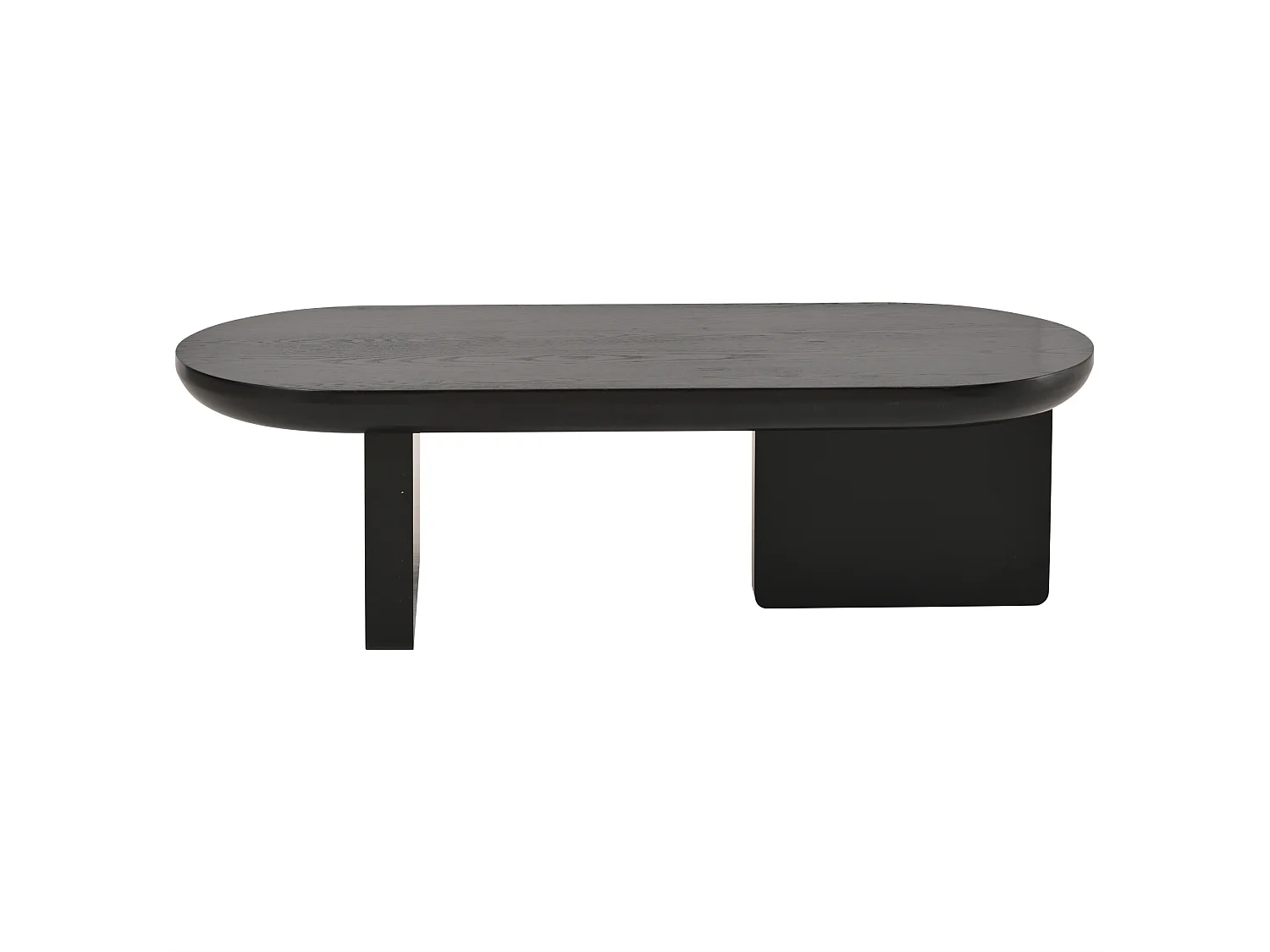 Table basse ovale noire, MDF, simple et polyvalente 119,7x49,8x35,5cm