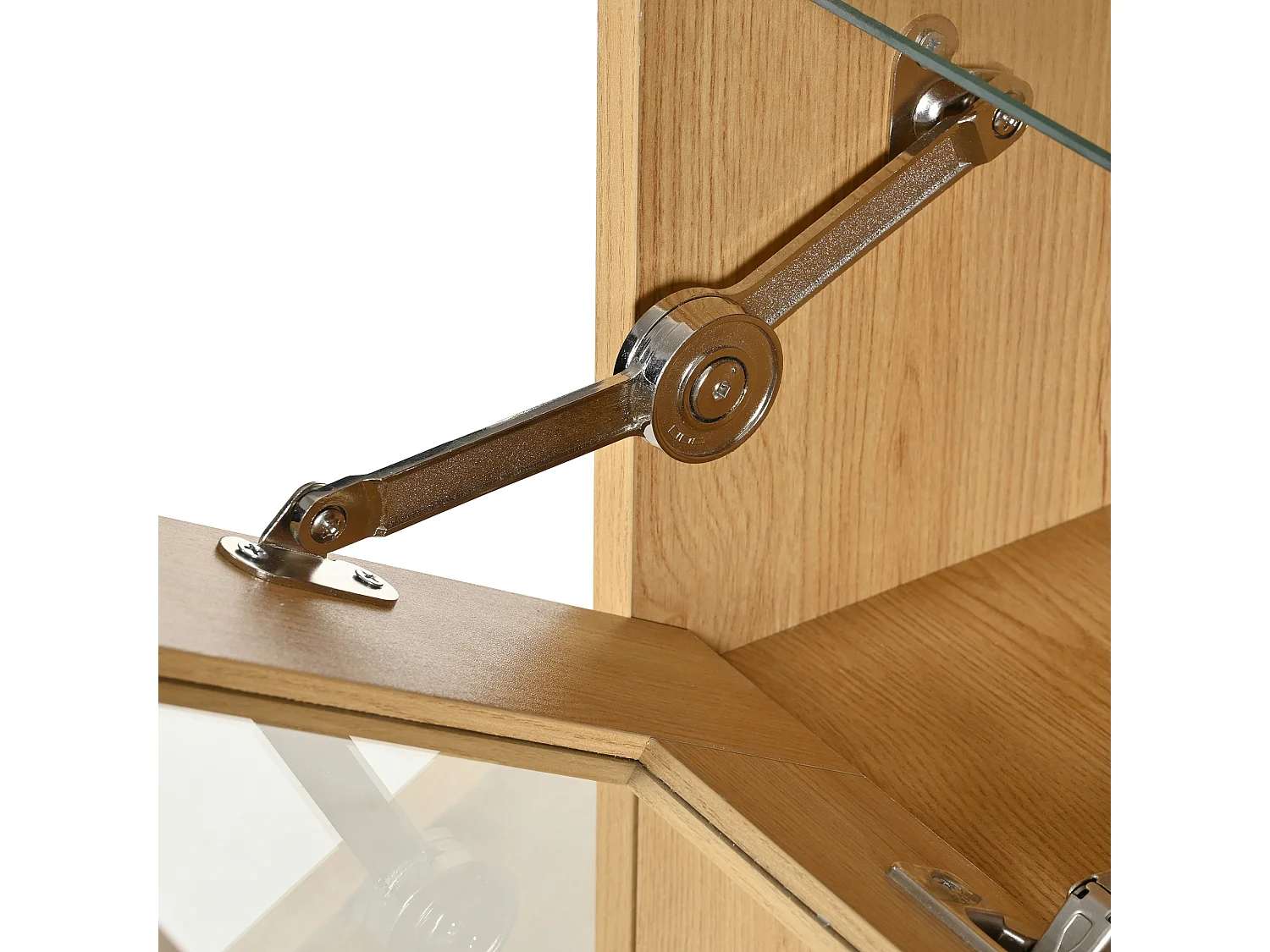 Buffet moderne 110x38x111 cm, cave à vin, étagère, rangement, en Panneau de particules, naturel clair + noir