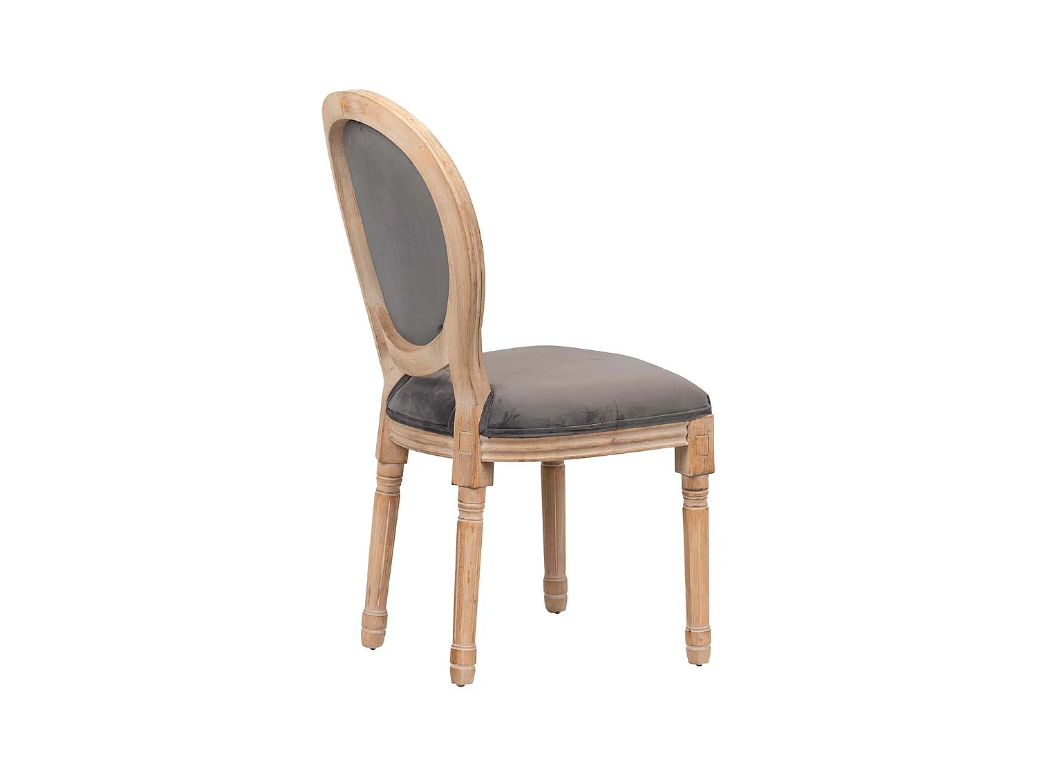 Silla Medallon Velvet Patas De Madera 48x48x96 Cm