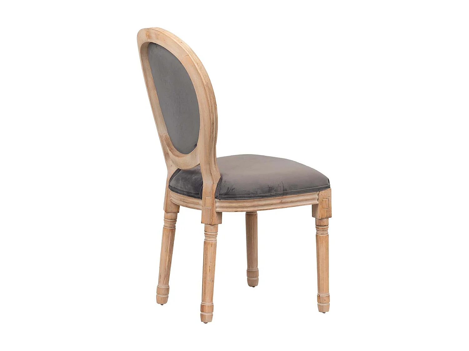 Silla Medallon Velvet Patas De Madera 48x48x96 Cm