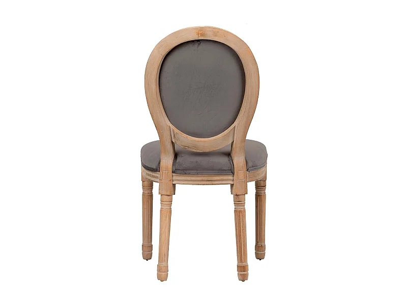 Silla Medallon Velvet Patas De Madera 48x48x96 Cm