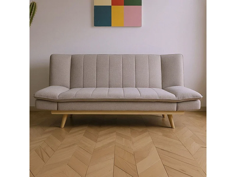 Sofá cama Lounge sistema clic clac beige 91x189x89 cm Adec