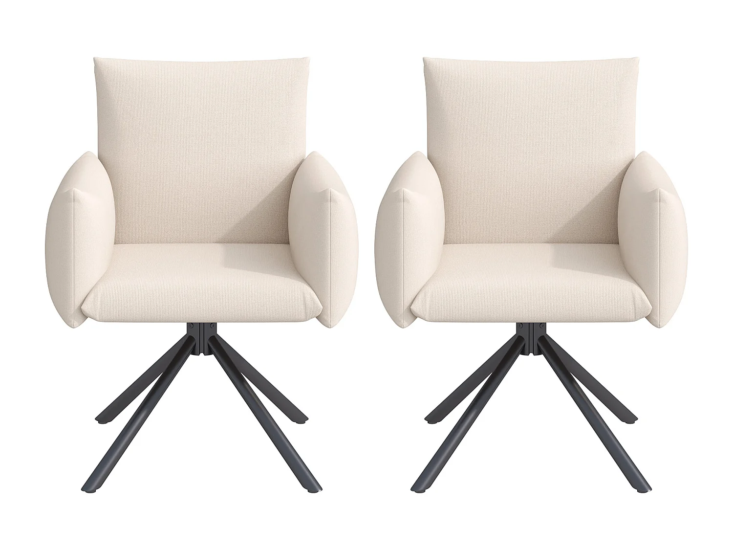 chaises de salle à manger modernes pivotante, pour salon et bureau, soutien lombaire, en métal+ lin beige