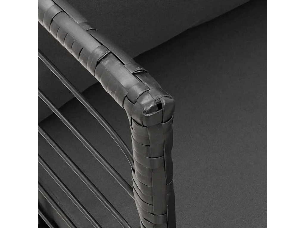 Chaise de jardin avec coussins noir résine tressée