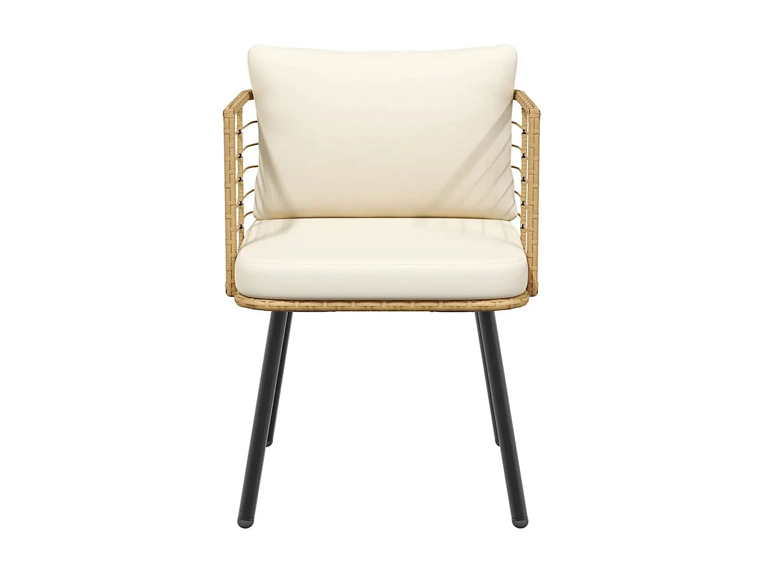 Chaise de jardin avec coussins naturel résine tressée