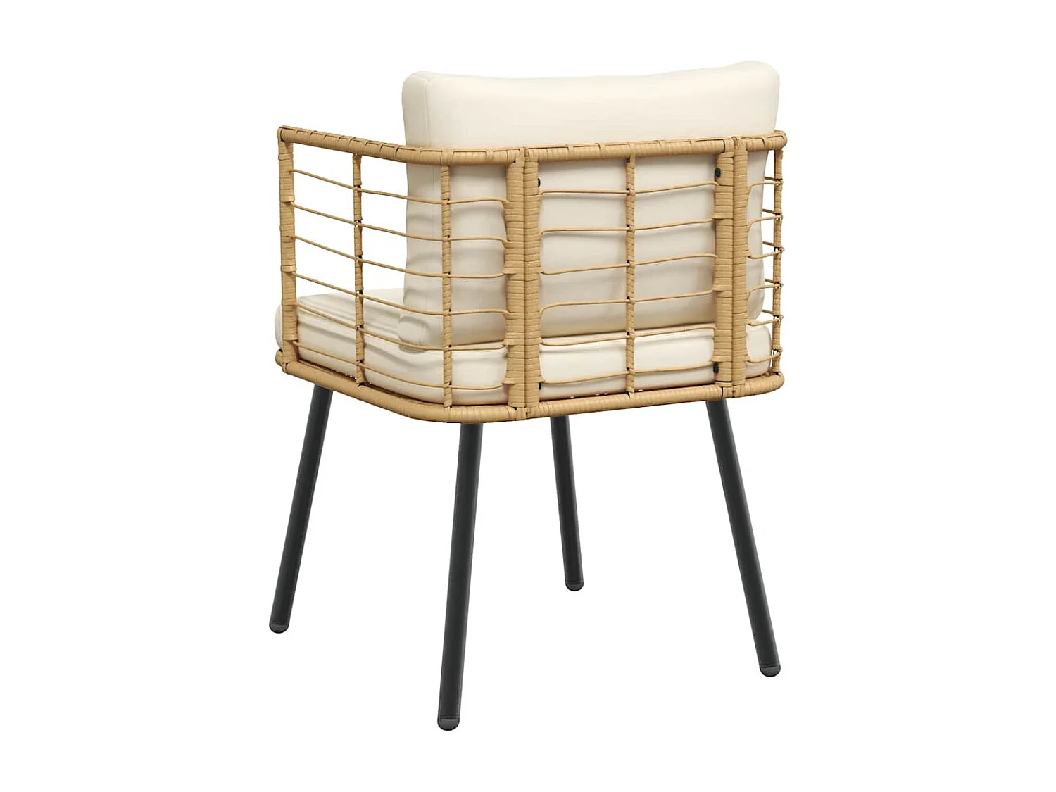 Chaise de jardin avec coussins naturel résine tressée