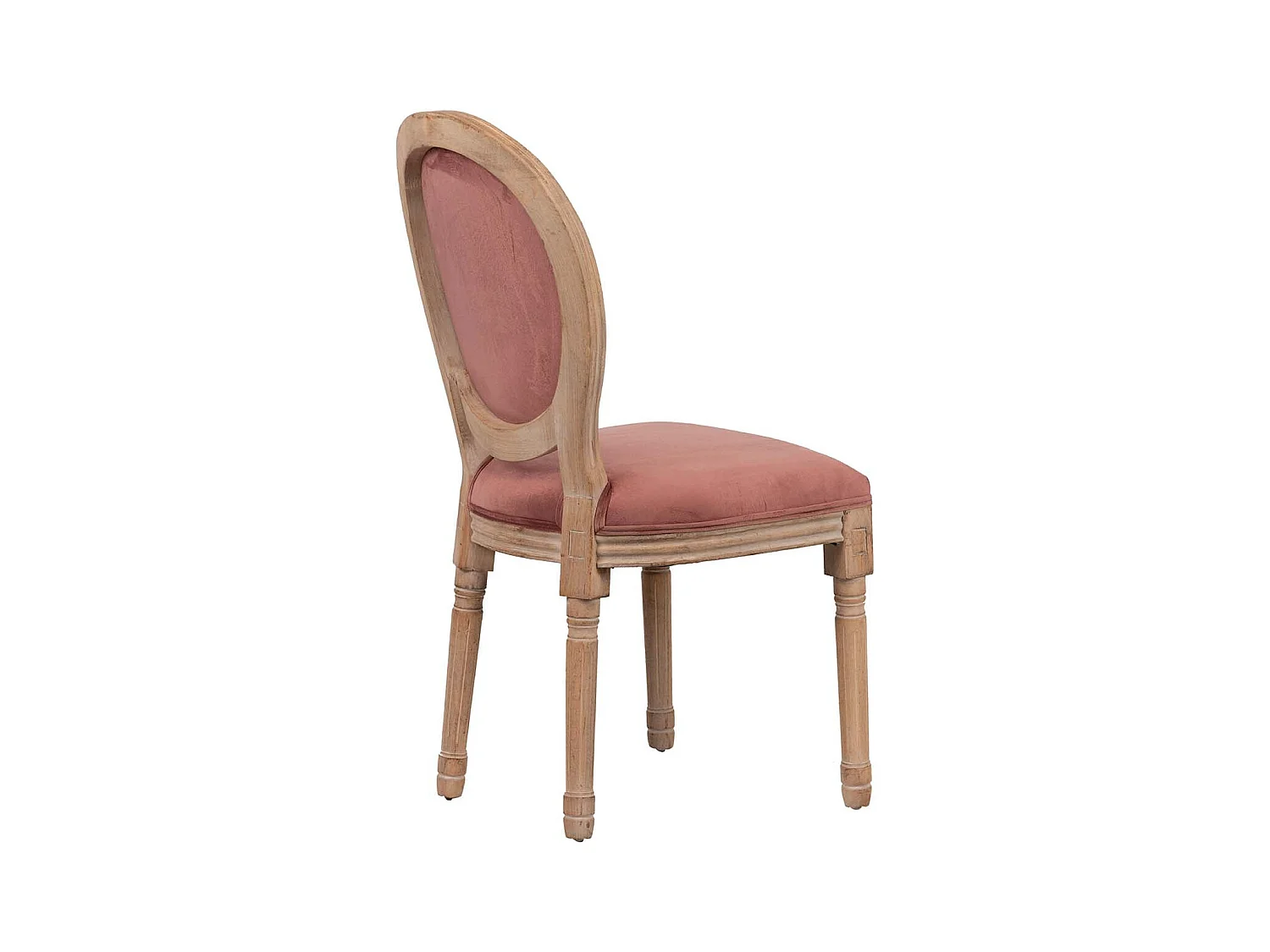 Silla Medallon Velvet Patas De Madera 48x48x96 Cm