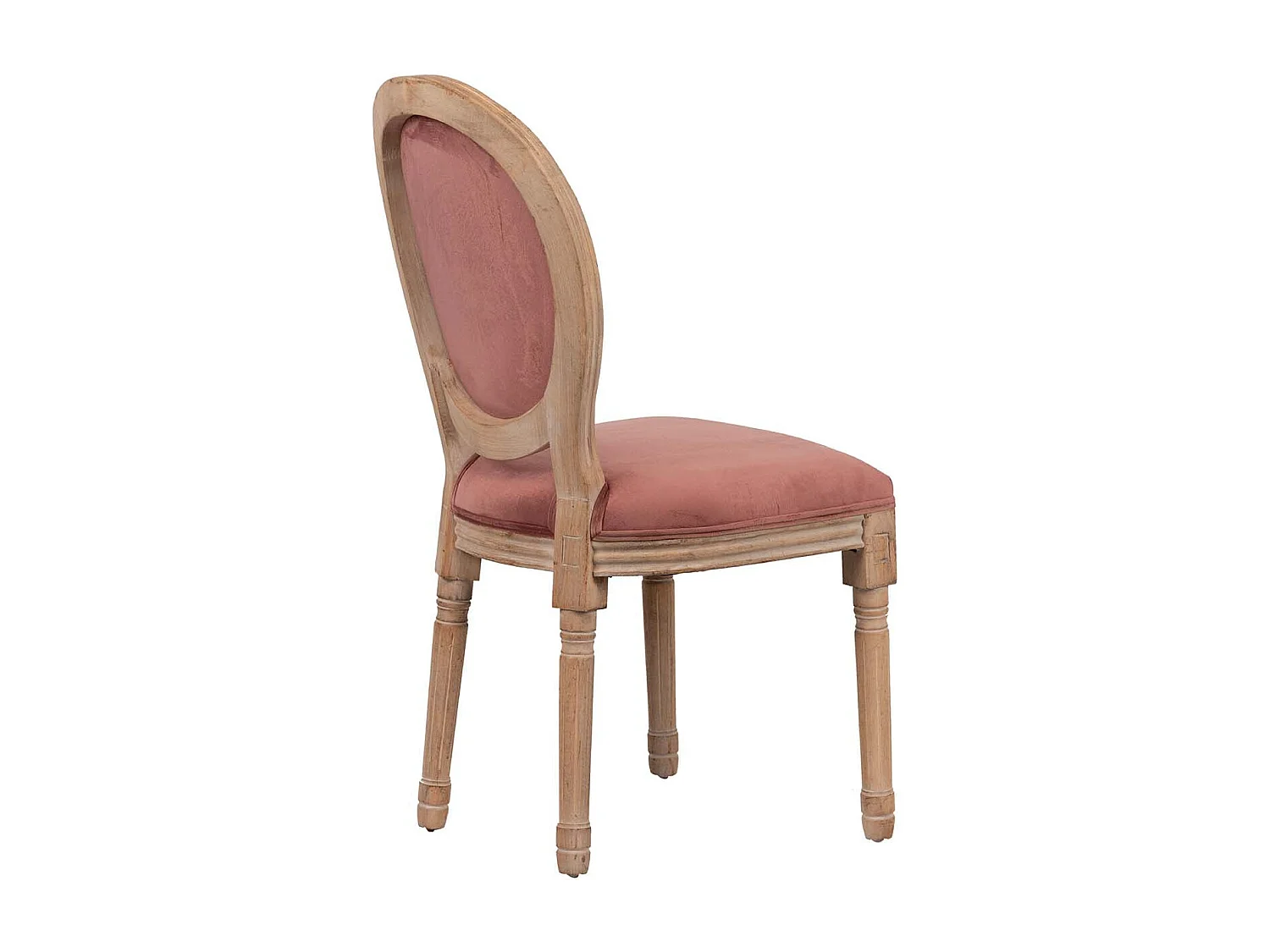 Silla Medallon Velvet Patas De Madera 48x48x96 Cm