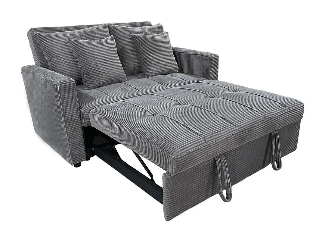 Sofá cama Divan 2 plazas respaldo reclinable gris 88x140x99 cm Adec