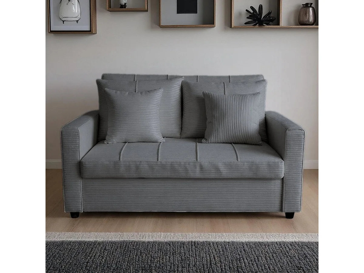 Sofá cama Divan 2 plazas respaldo reclinable gris 88x140x99 cm Adec