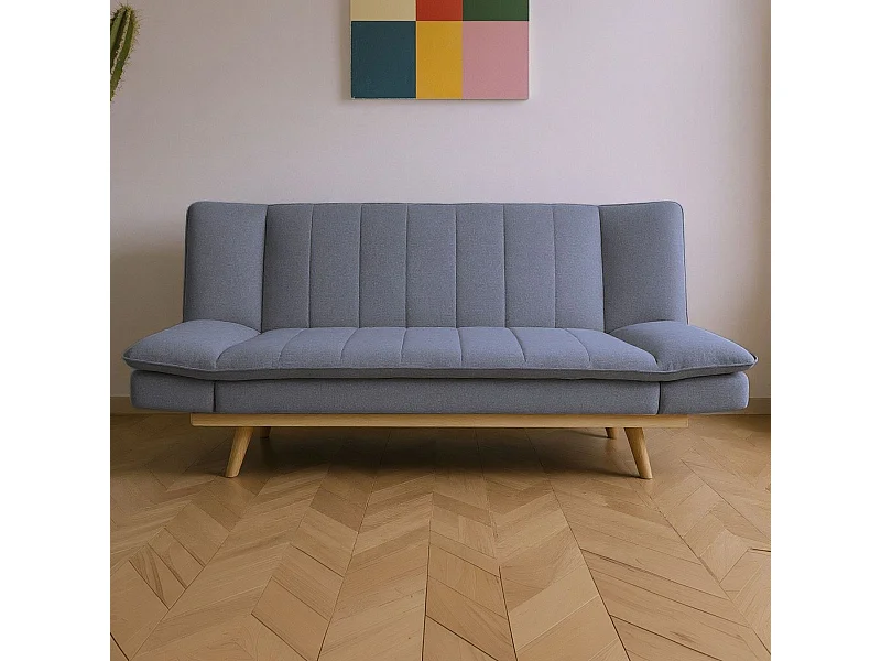 Sofá cama Lounge sistema clic clac gris 91x189x89 cm Adec