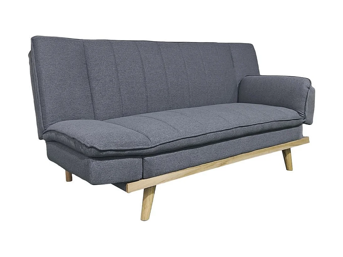 Sofá cama Lounge sistema clic clac gris 91x189x89 cm Adec