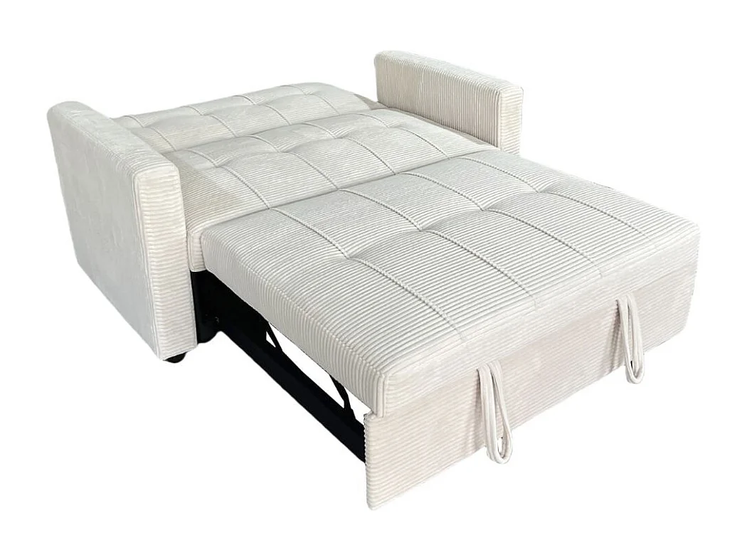 Sofá cama Divan 2 plazas respaldo reclinable crema 88x140x99 cm Adec