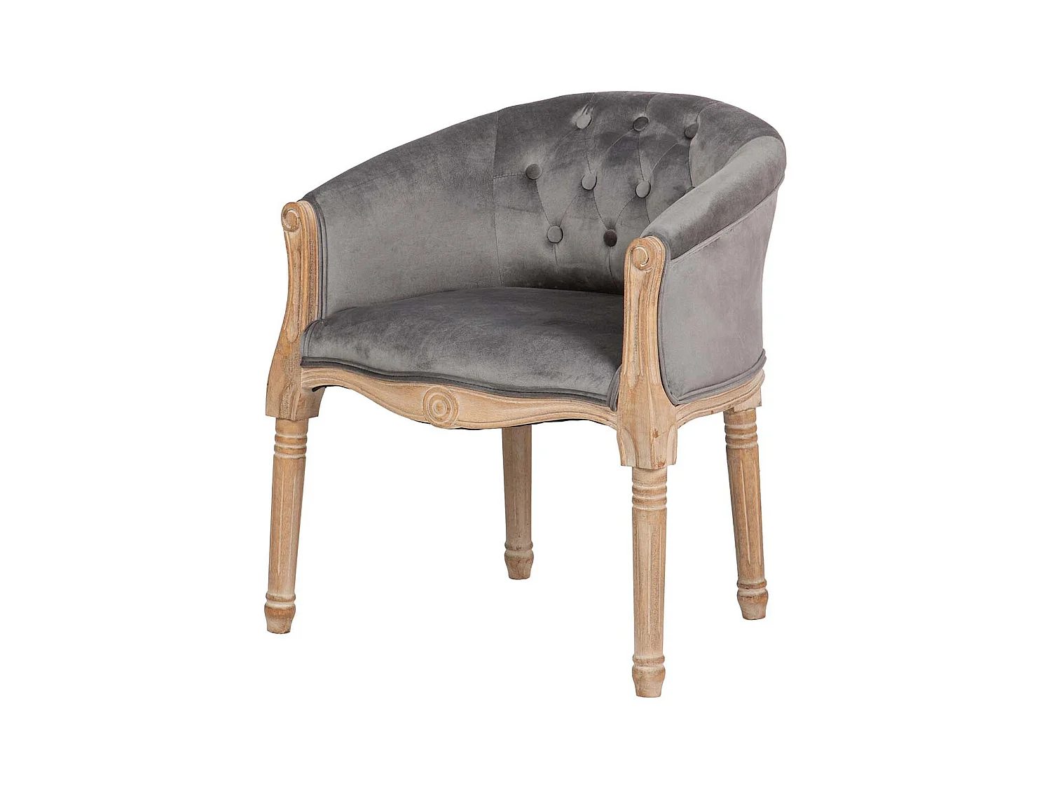 Butaca Velvet Capitone Patas Madera 61x61x71 Cm