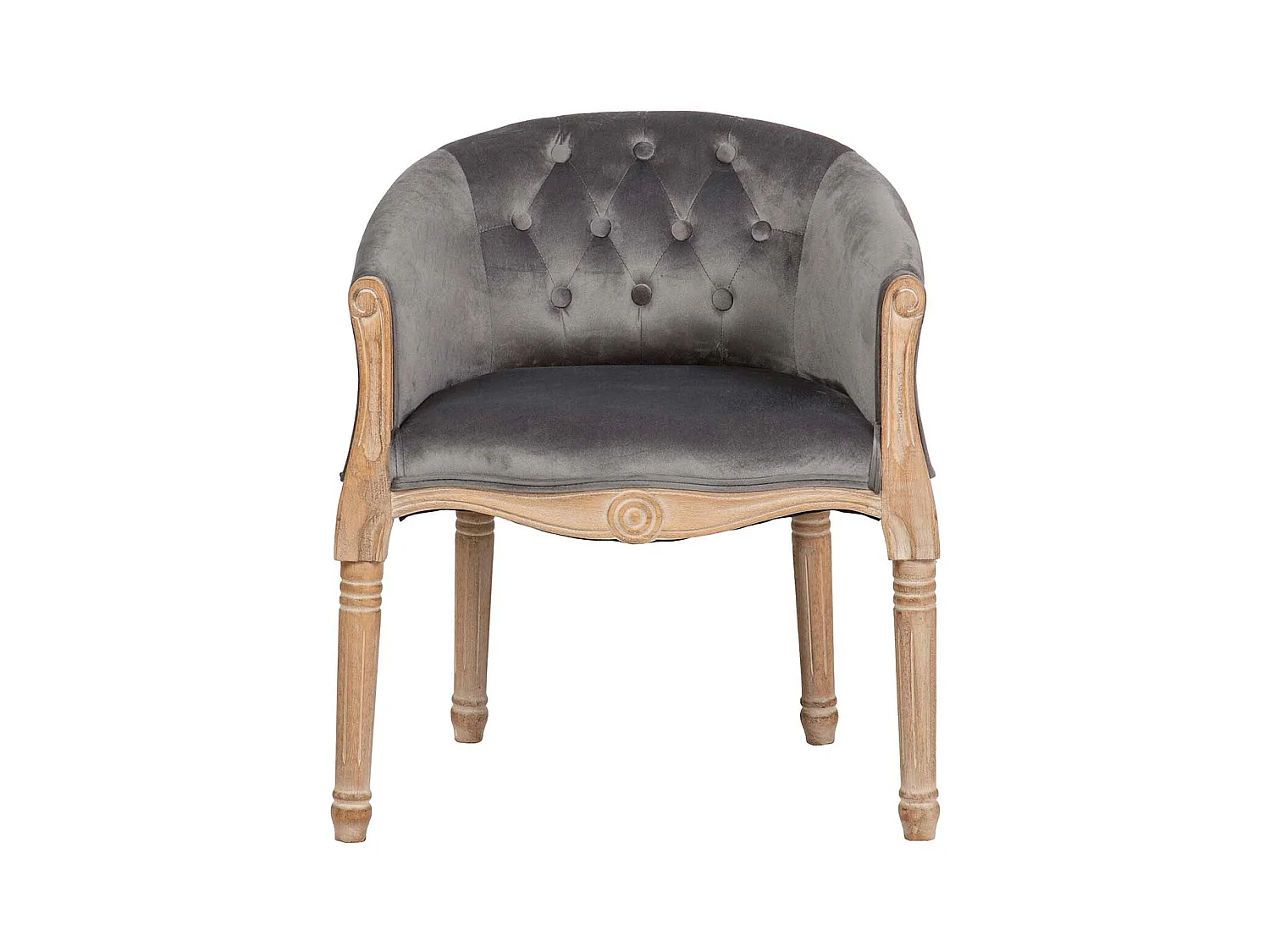 Butaca Velvet Capitone Patas Madera 61x61x71 Cm