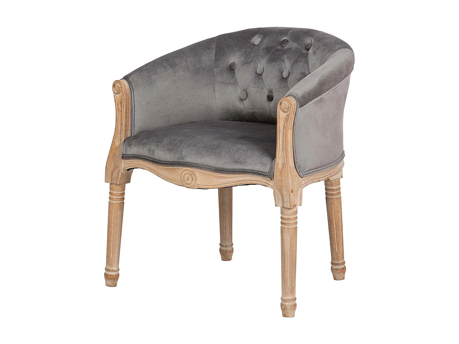 Butaca Velvet Capitone Patas Madera 61x61x71 Cm