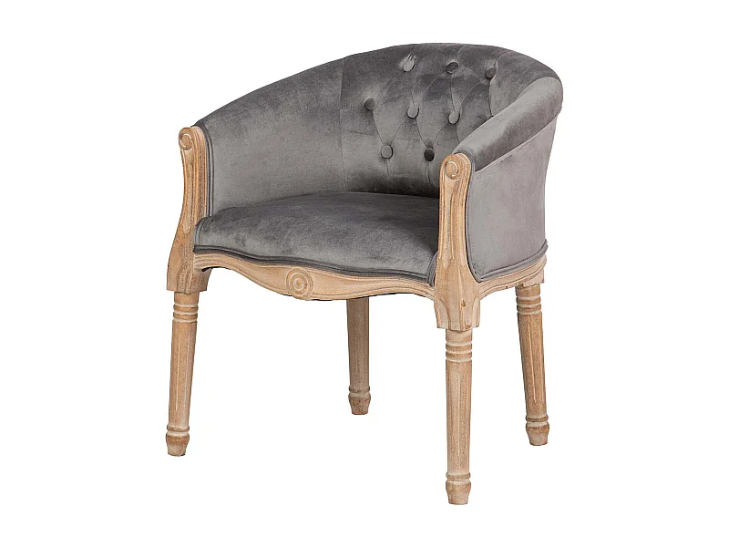 Butaca Velvet Capitone Patas Madera 61x61x71 Cm