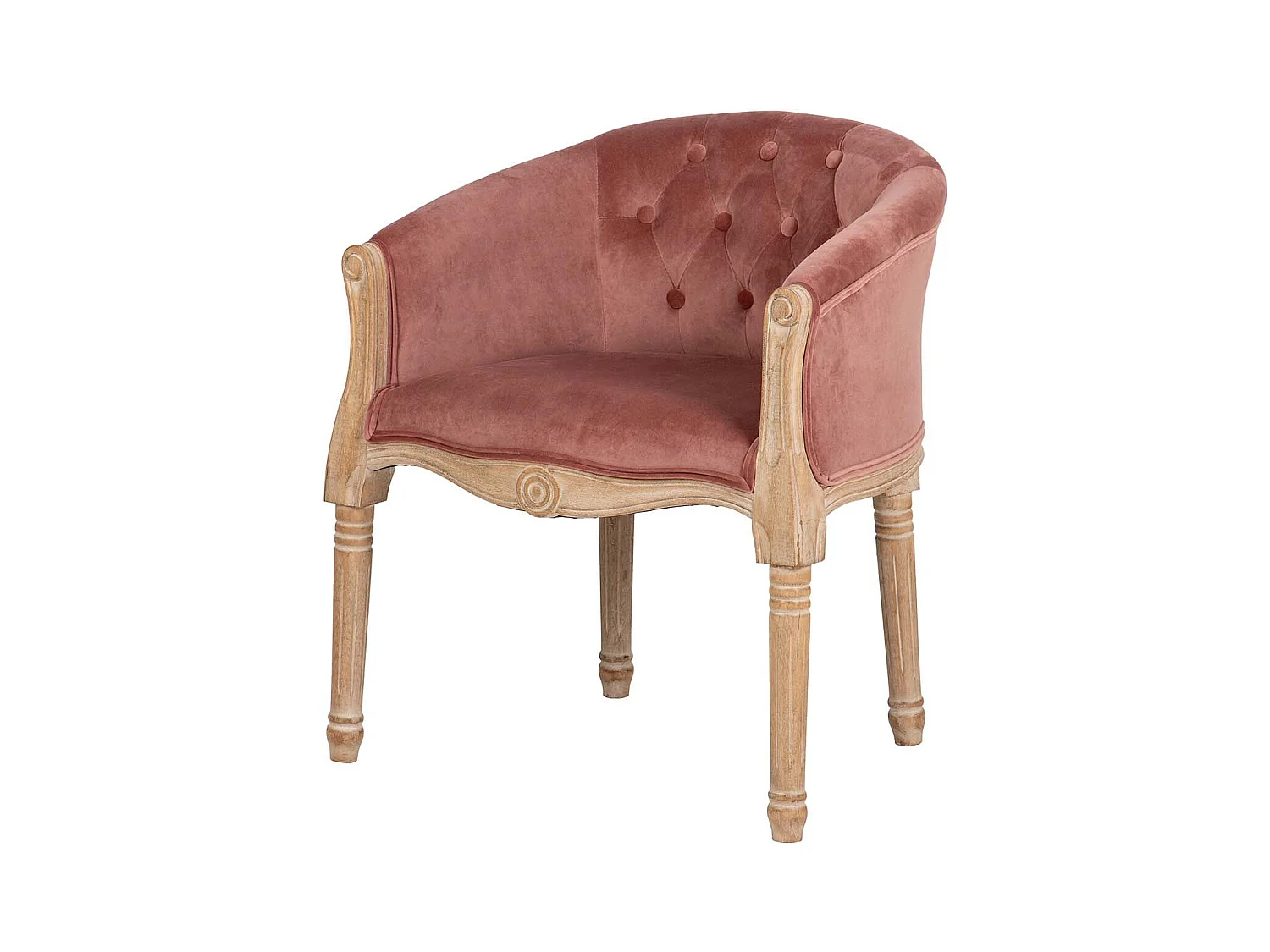 Butaca Velvet Capitone Patas Madera 61x61x71 Cm